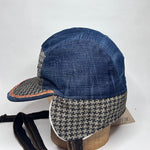 Vinterkeps 56-57cm - blå jeans, rutigt