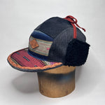 Vinterkeps 58-59cm - svart jeans, mönstrat