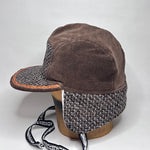 Vinterkeps 59-60cm - brun Manchester, mönstrat ulltyg