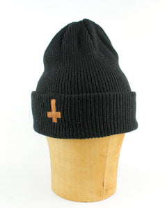 Black Lambswool Beanie Lucifer patch