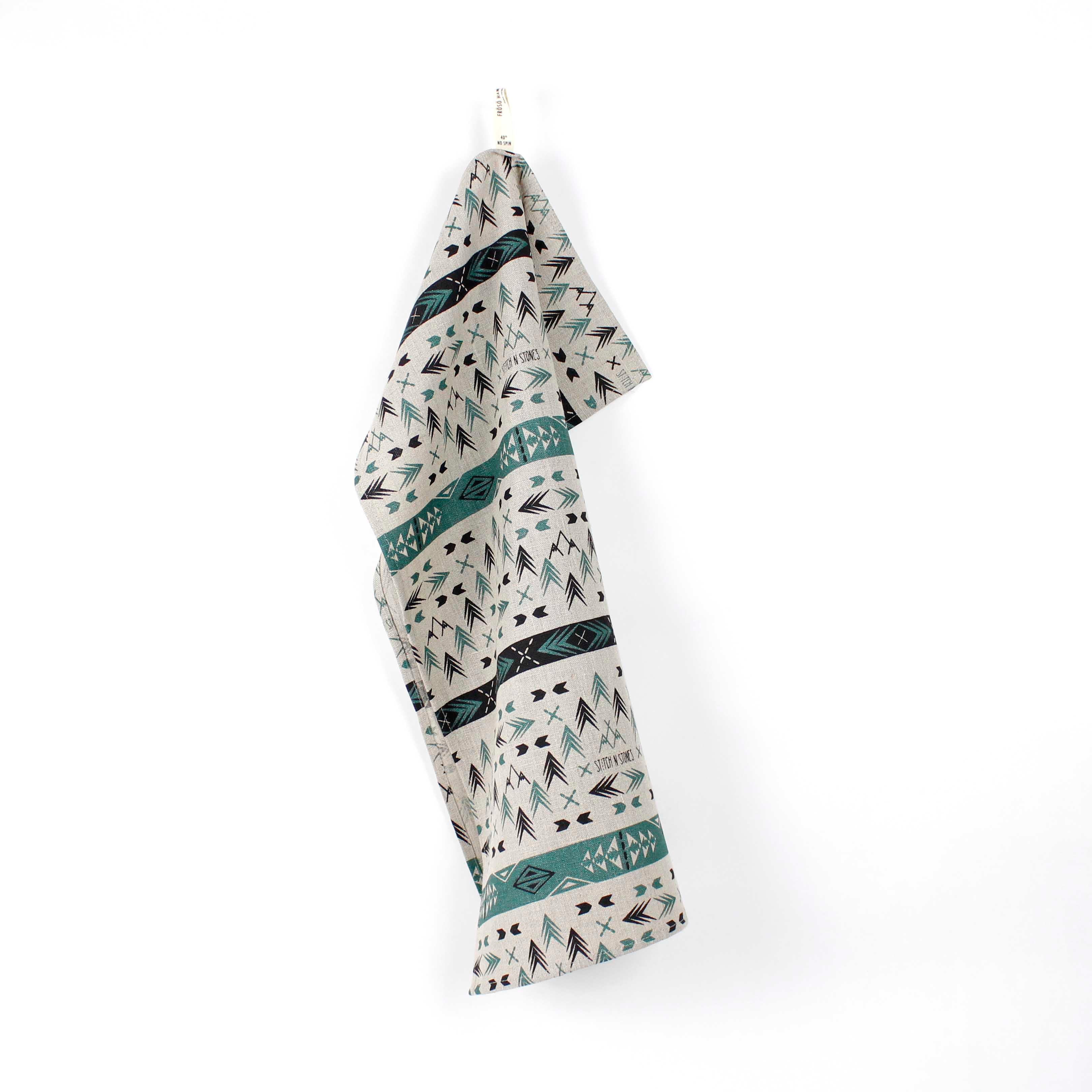 Kitchen Towels Freedom, black/green