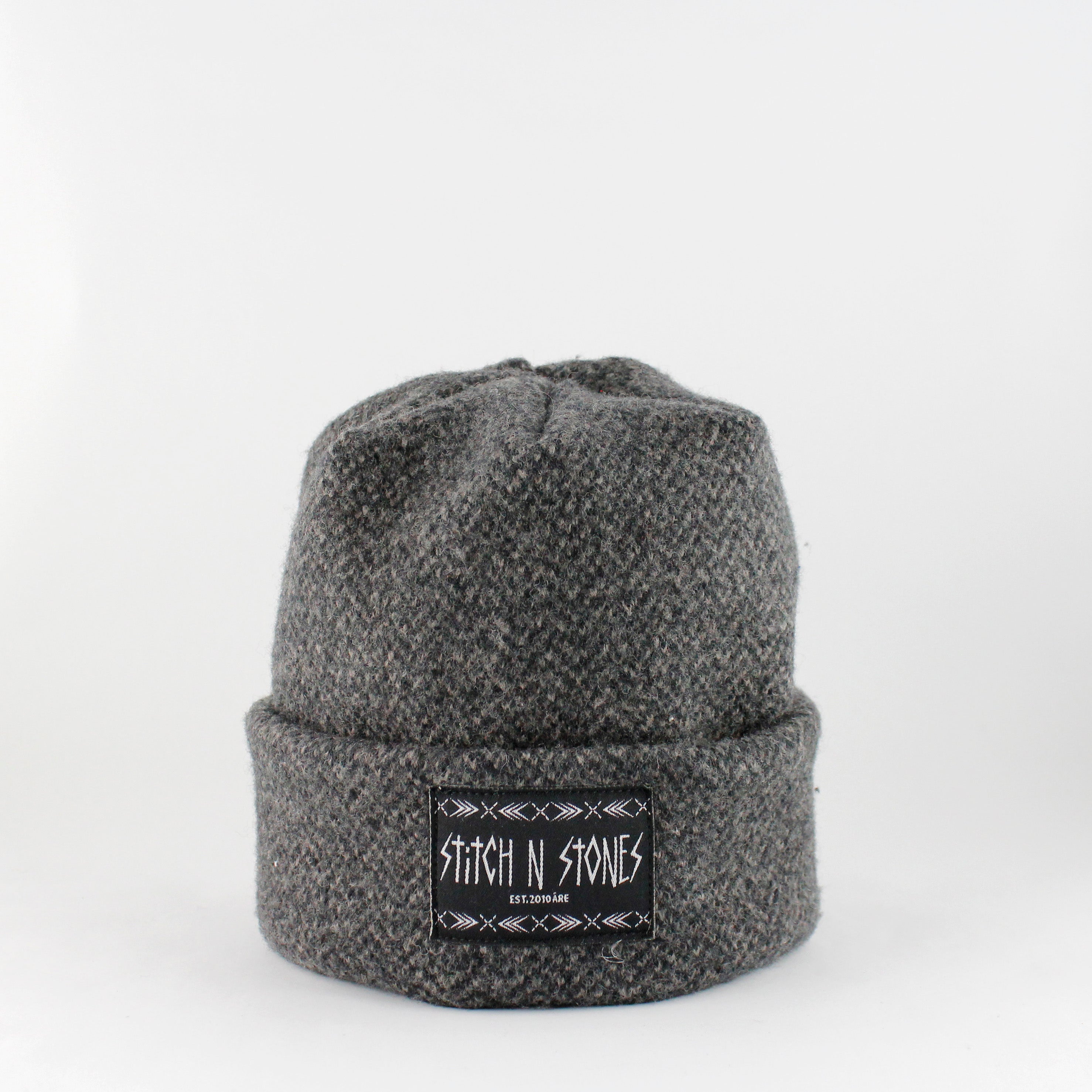 Upcycled Herringbone Kids Beanie