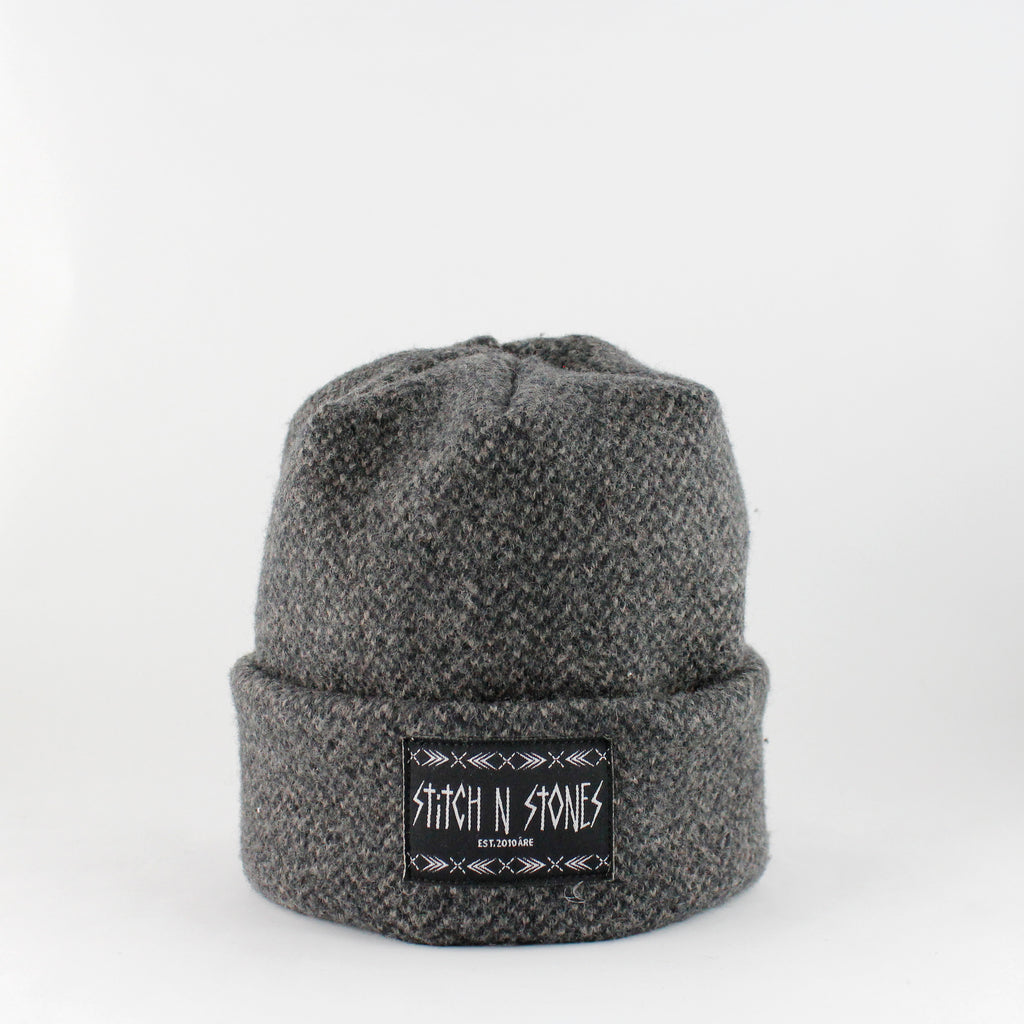 Upcycled Herringbone Kids Beanie