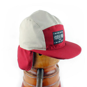 Winter cap beige burgundy