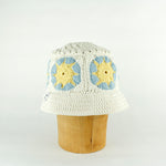 Blue sun crochet bucket hat by Stina Knits