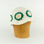 Green Flower crochet bucket hat by Stina Knits