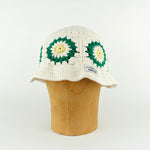 Green Flower crochet bucket hat by Stina Knits