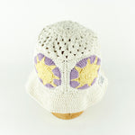 Purple Sun crochet bucket hat by Stina Knits