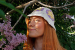 Purple Sun crochet bucket hat by Stina Knits