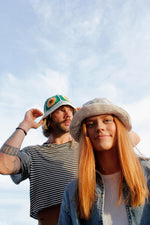 Purple Sun crochet bucket hat by Stina Knits