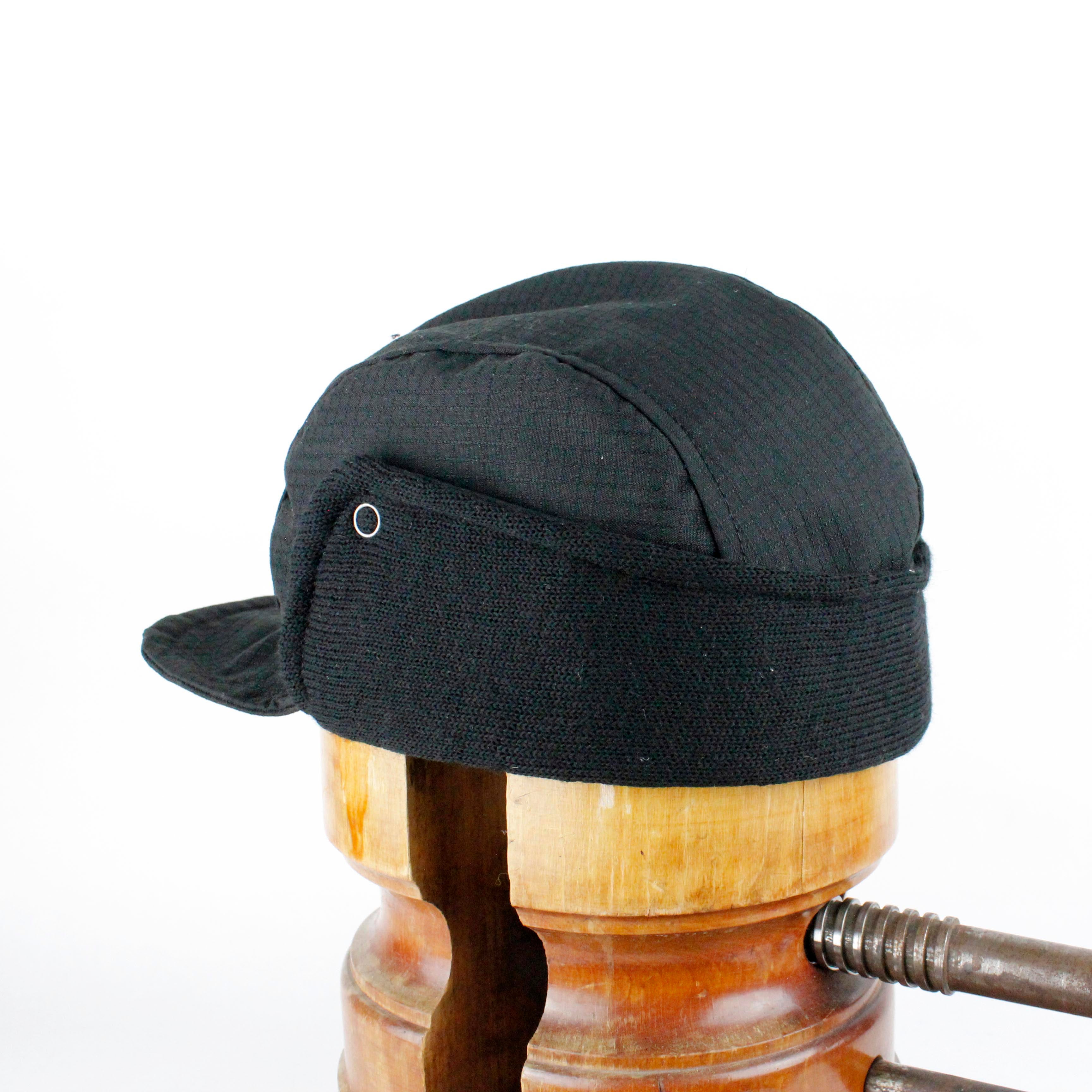Black Wintercap with black terry wool, bendy brim