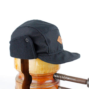 Black Wintercap with black terry wool, bendy brim